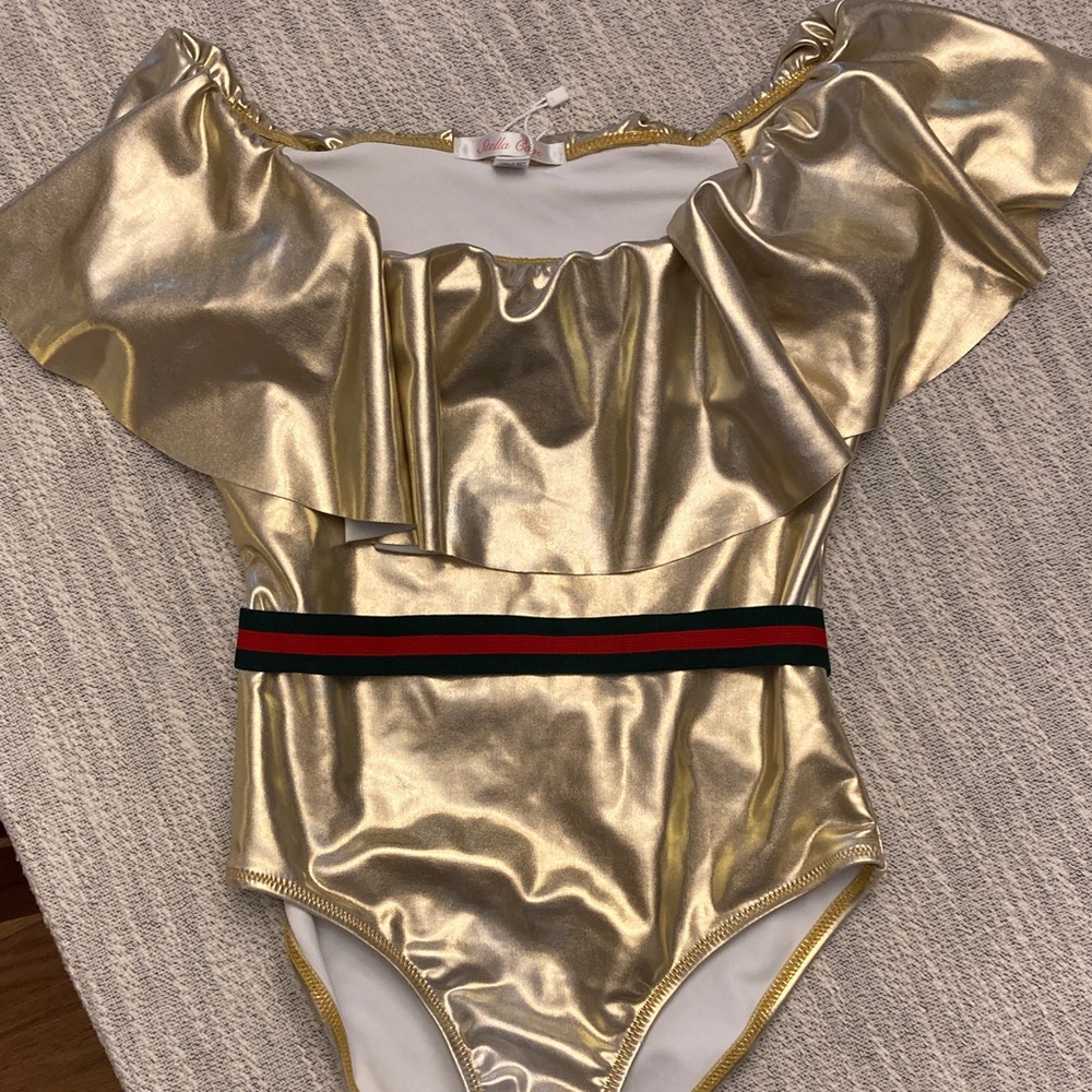 Stella Cove Gold Ruffle Swimsuit